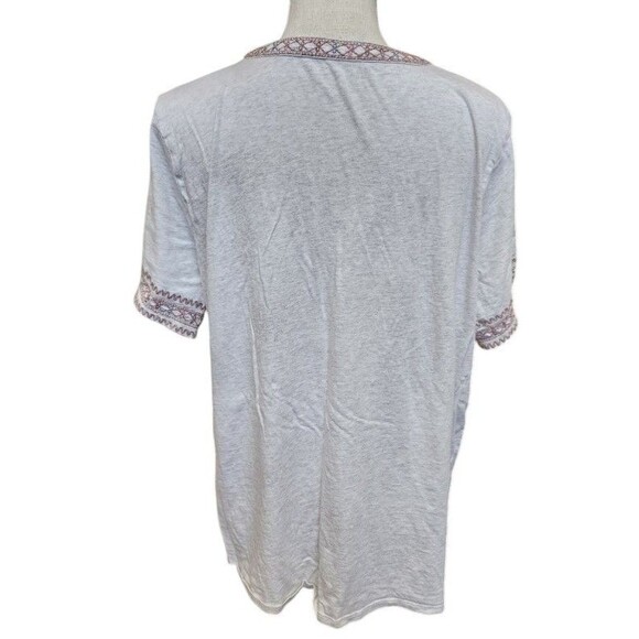 Pure Jill Embroidered Tee Boho Size Large Cotton - Picture 4 of 6